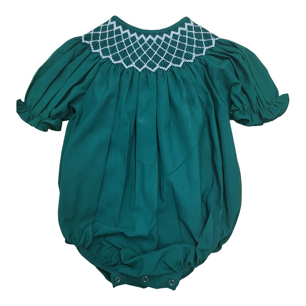 Hunter Green Bubble Pearl Smocking