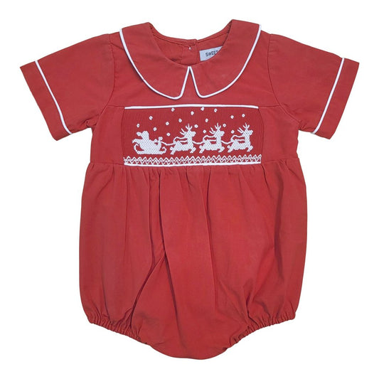 Santa’s Sleigh Smocked Boys Bubble