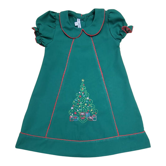 Christmas Tree Embroidered Dress