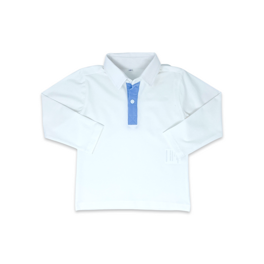 Parker Long Sleeve Polo - Blue Cord Trim