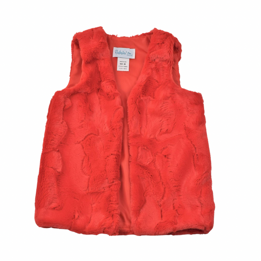 Red Faux Fur Vest