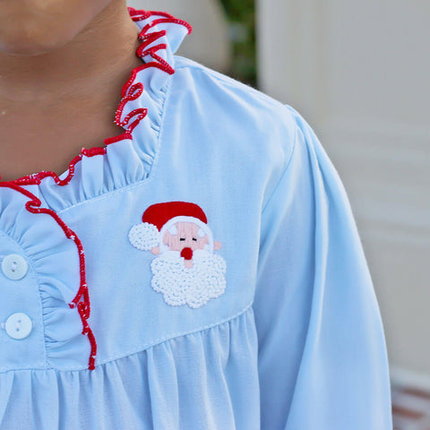 Blue Santa Embroidered Gown