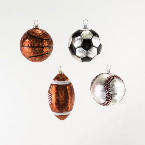Sports Balls Glass Ornament