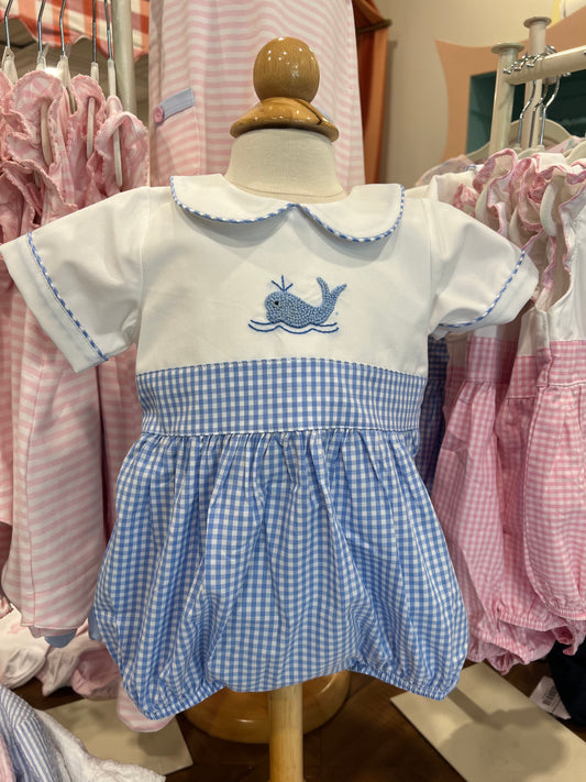 Blue Gingham Whale Bubble