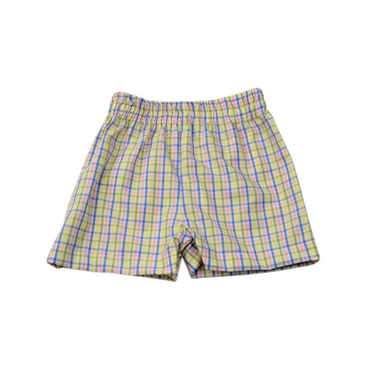 Boys Pastel Plaid Shorts