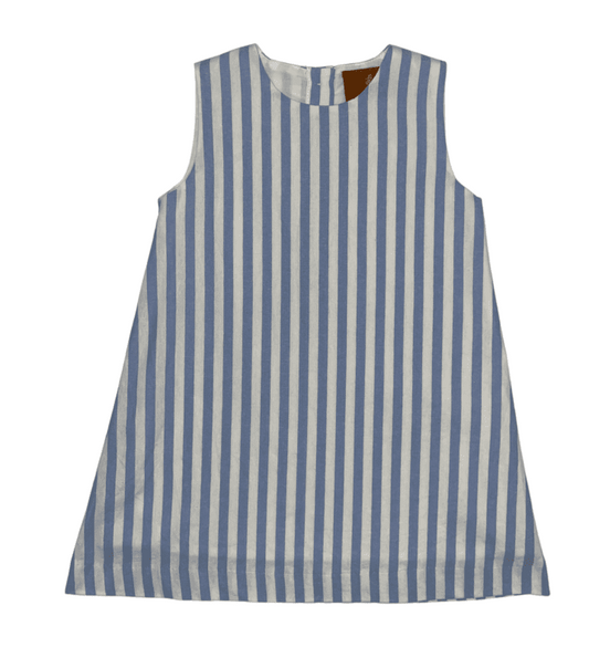Saige A-line Dress - Blue Stripe