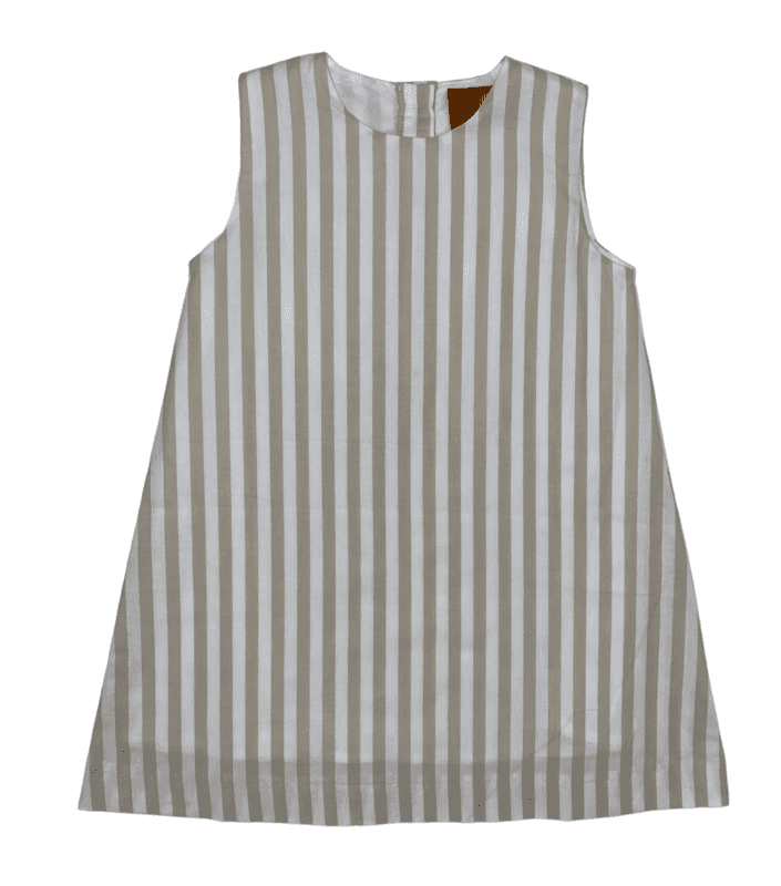 Saige A-line Dress - Khaki Stripe