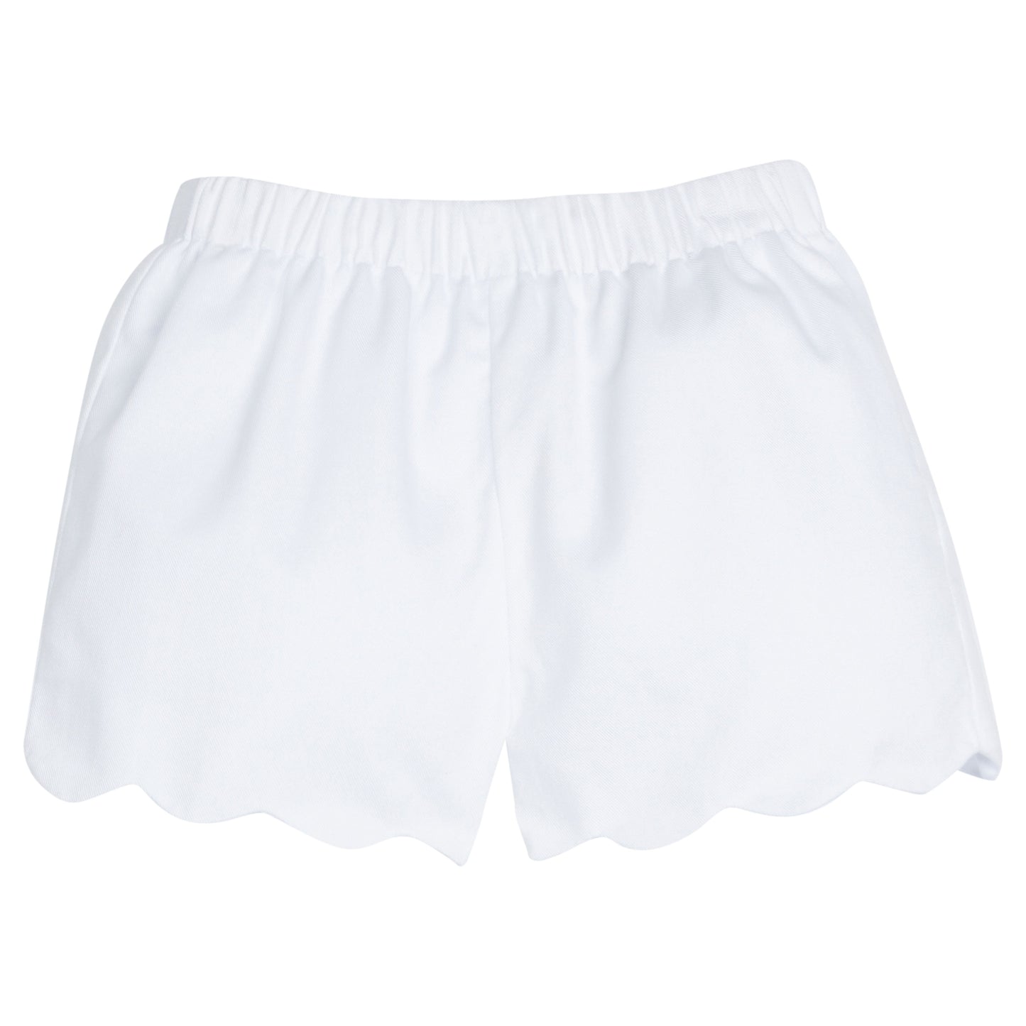 Scallop Shorts - White Twill