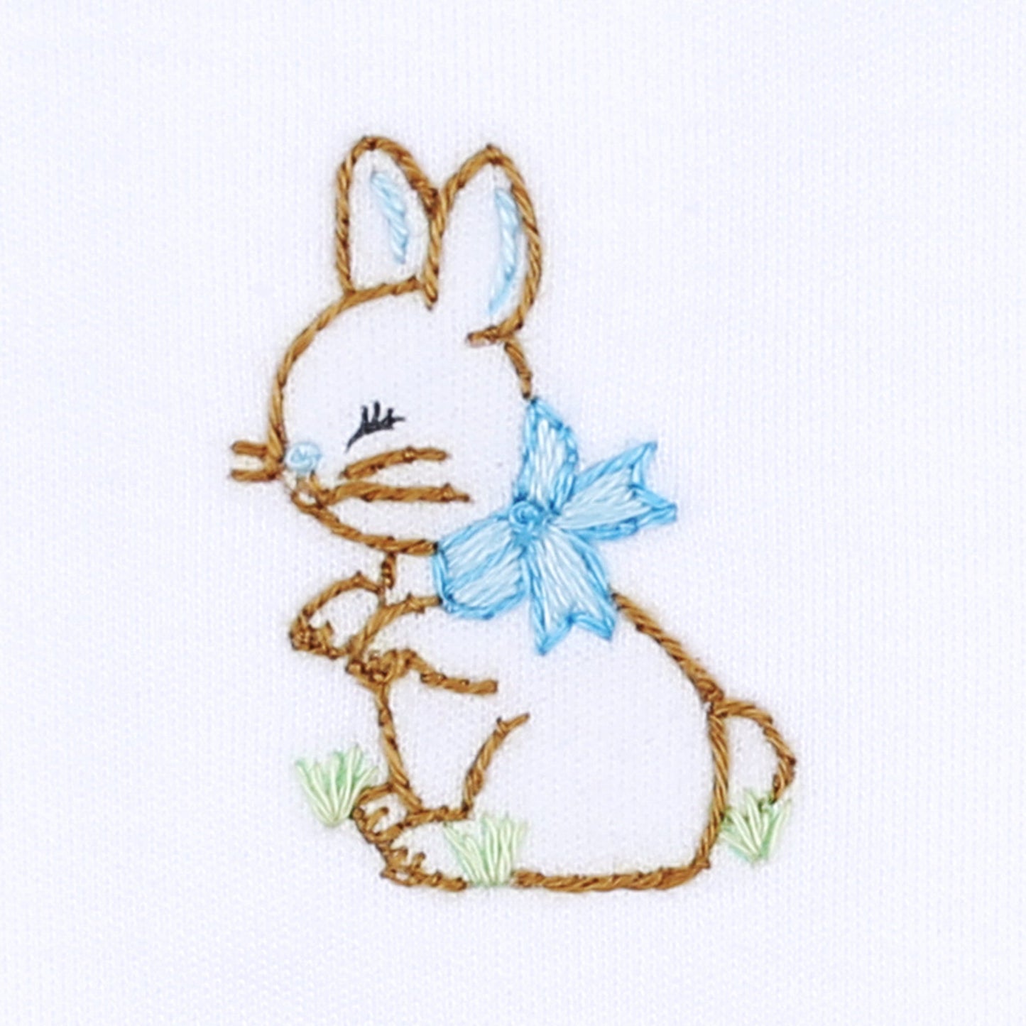 Vintage Bunny Embroidered Boy Bubble