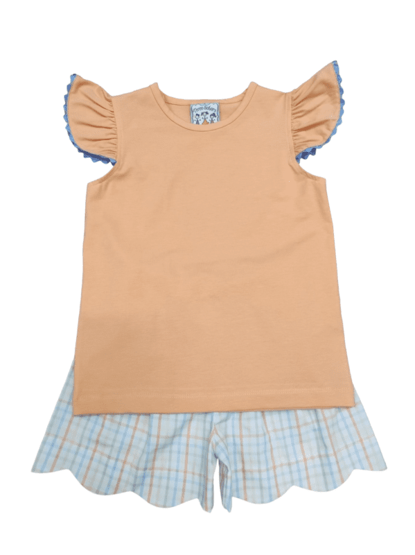 Spring Gingham Girls Short Set