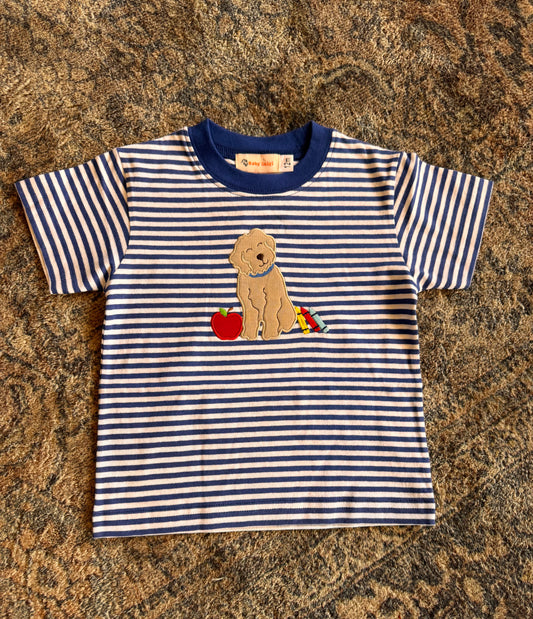 Back to School Pup Appliqué Shirt