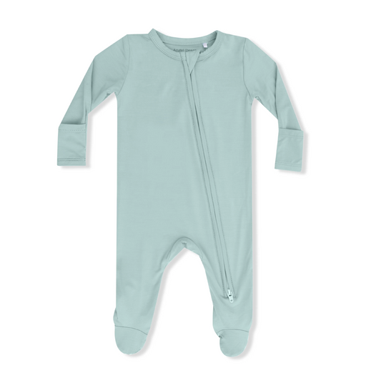 Misty Blue 2-Way Zipper Footie