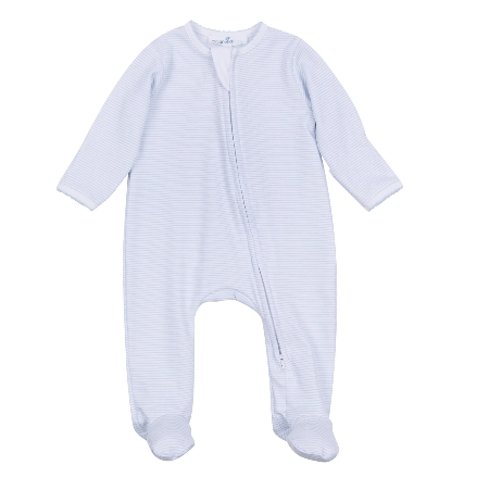 Blue Mini Stripes Footie