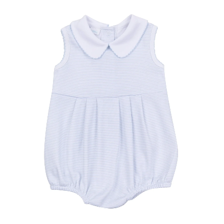 Blue Mini Stripes Collared Bubble