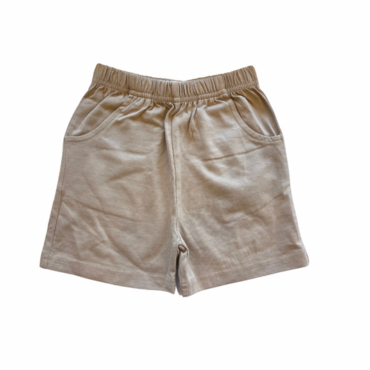 Jersey Shorts with Front Pockets - Sand