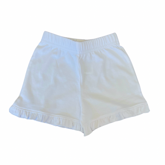 Interlock Ruffle Shorts - White