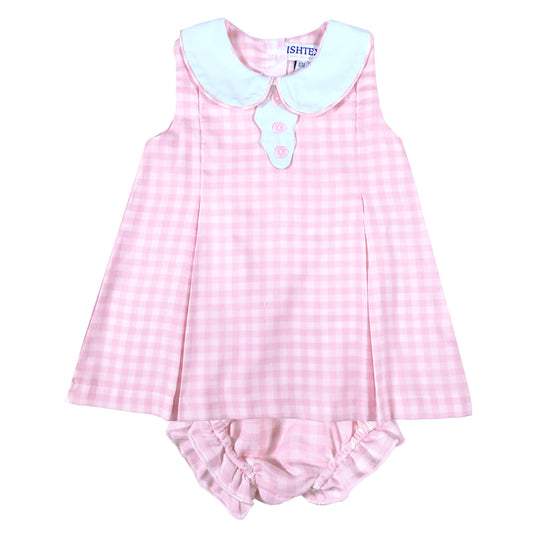 Pink Gingham Infant Dress