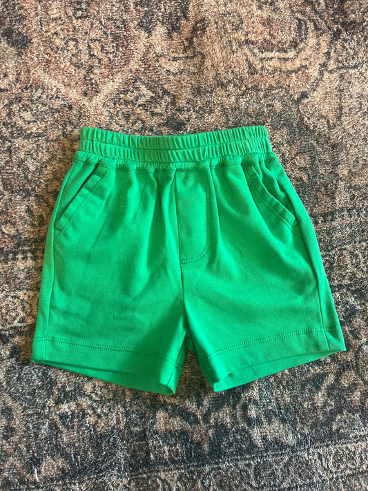 Boys Green Knit Shorts
