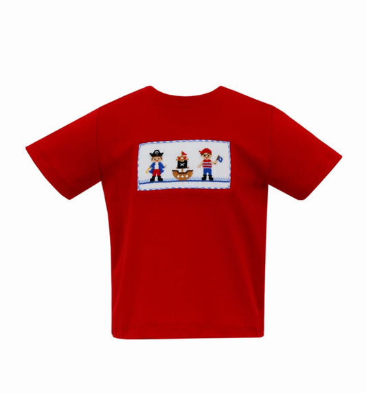 Pirates Smocked Red Knit T-Shirt
