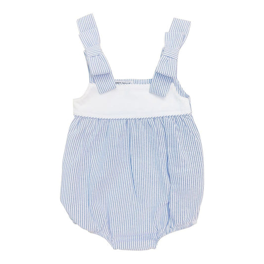 Blue Stripe Bow Shoulder Bubble