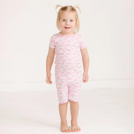 Whales Short Pajamas - Pink