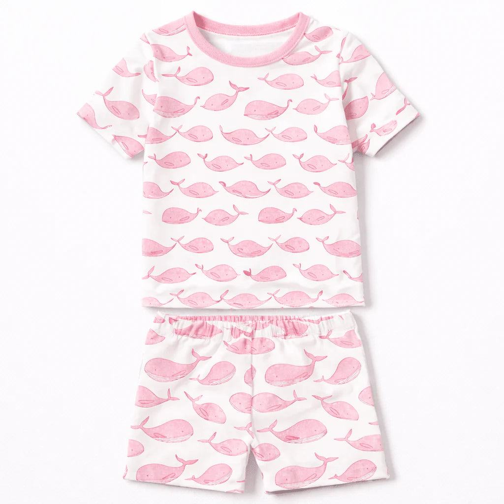Whales Short Pajamas - Pink