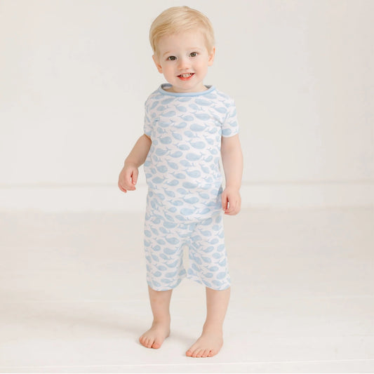 Whales Short Pajamas - Blue