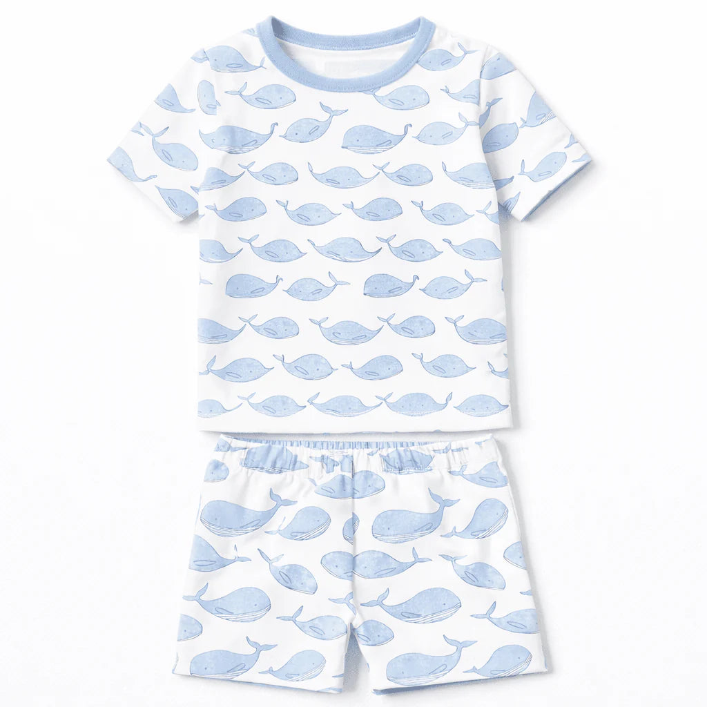 Whales Short Pajamas - Blue