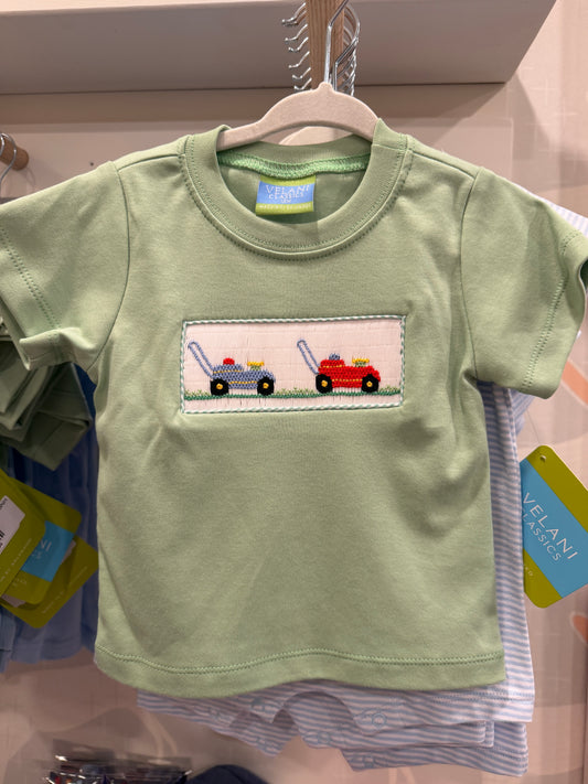 Boys Lawn Mower Smocked Shirt