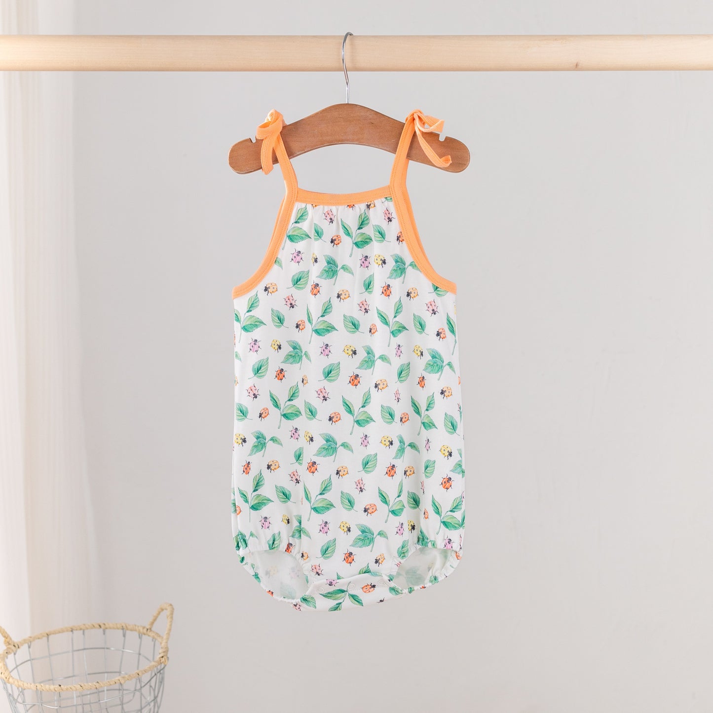 Lady Bug Love Shoulder-Tie Onesie