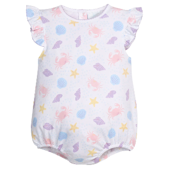 Sea Shell Printed Angel Sleeve Bubble