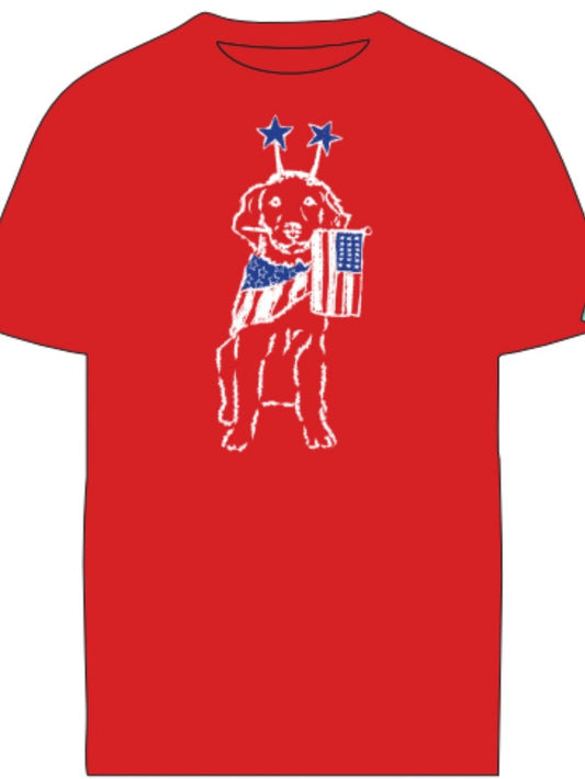 Red Patriotic Dog T-Shirt