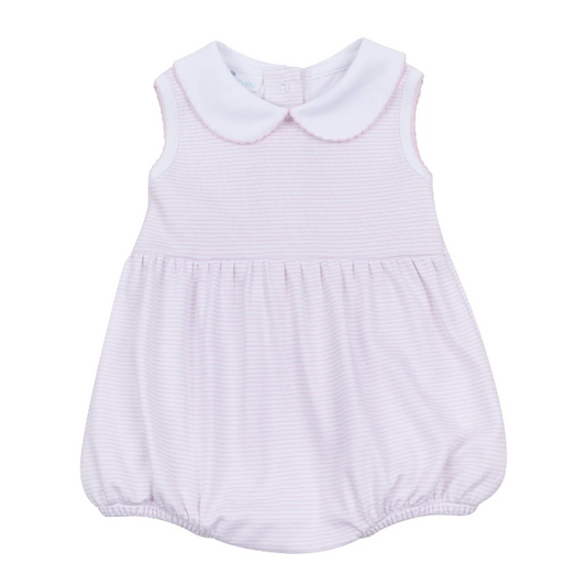 Pink Mini Stripes Collared Bubble