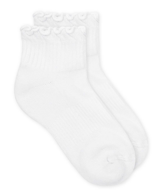 Ruffle Ripple Edge Sport Quarter Socks