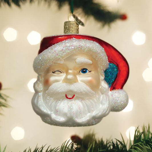 Santa Mug Glass Ornament