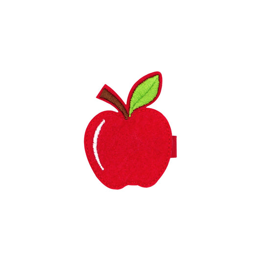 Felt Apple Bow Clip