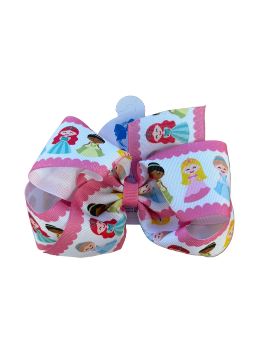 Princess Border Grosgrain Hair Bow
