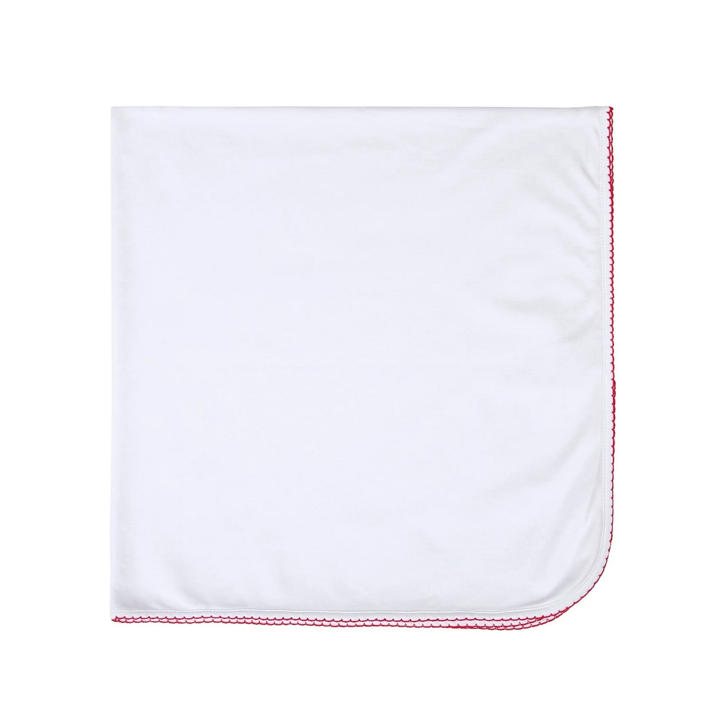 White & Red Receiving Blanket