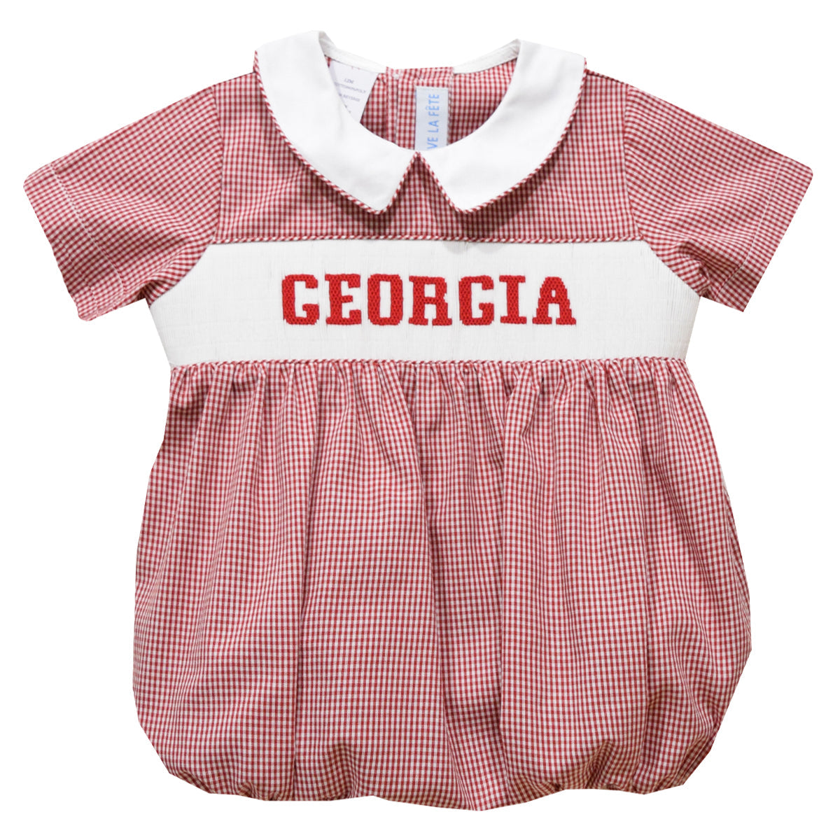 Boys Georgia Smocked Red Gingham Bubble