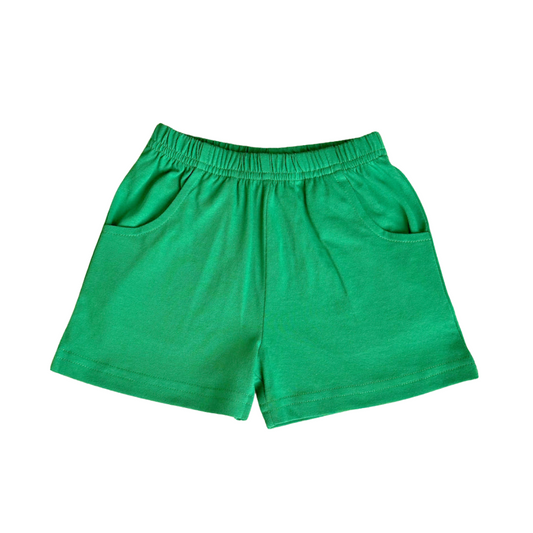 Jersey Shorts with Front Pockets - Green