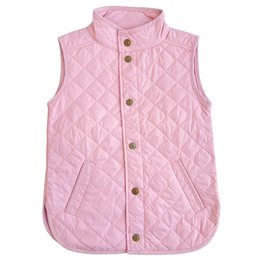 Classic Quilted Vest - Light Pink