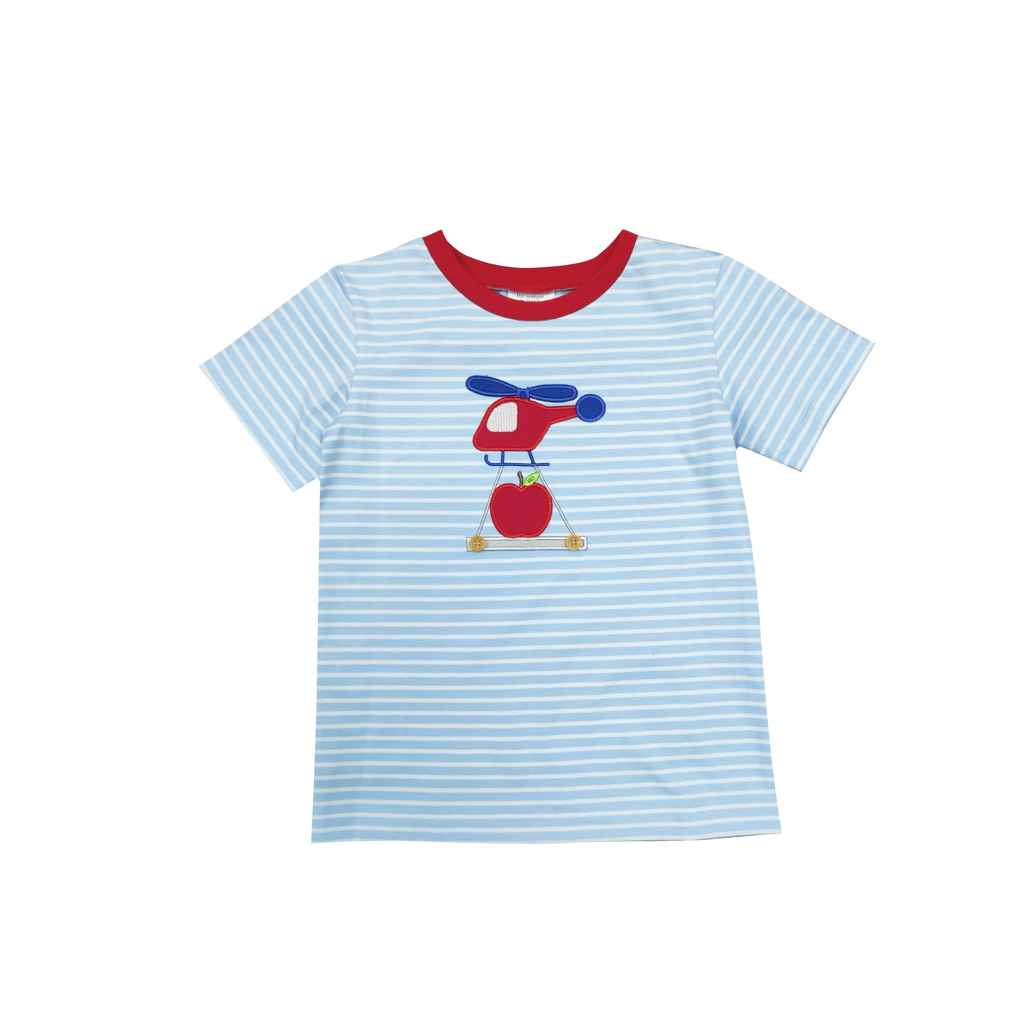 Helicopter Appliqué Boys Short Sleeve Shirt