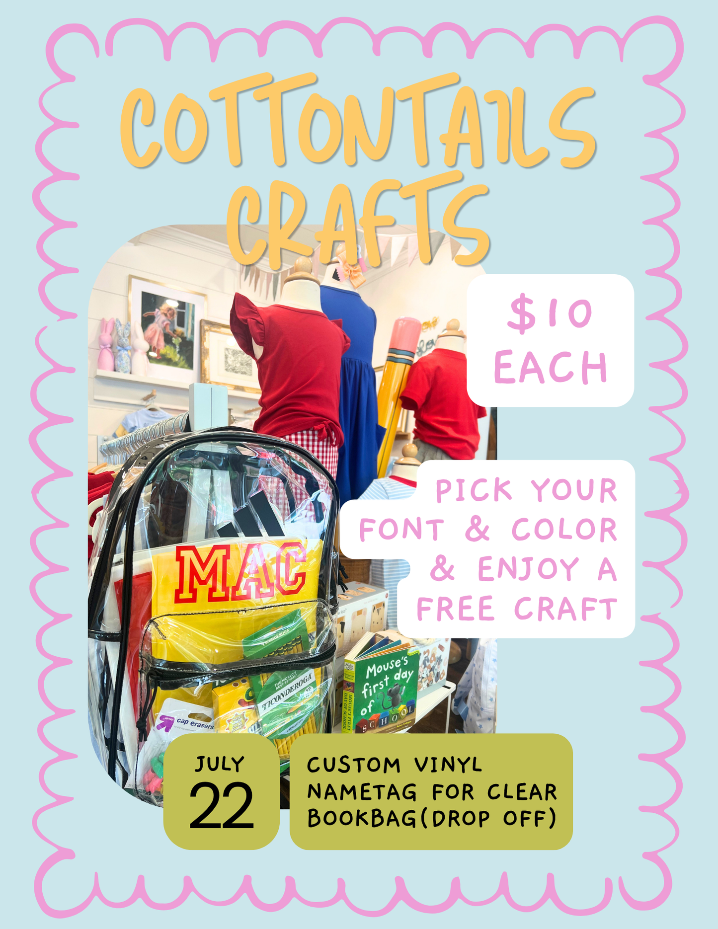 Cottontails Craft - Back to School Nametags
