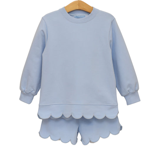 Sophia Scalloped Set - Light Blue