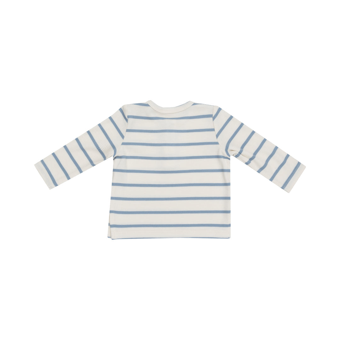 Glacier Lake Ribbed Stripe Longsleeve Henley