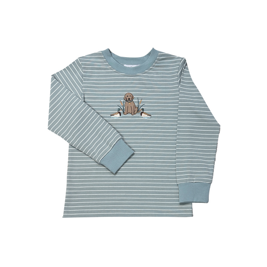 Mallard & Pup Appliqué Boys Long Sleeve Shirt