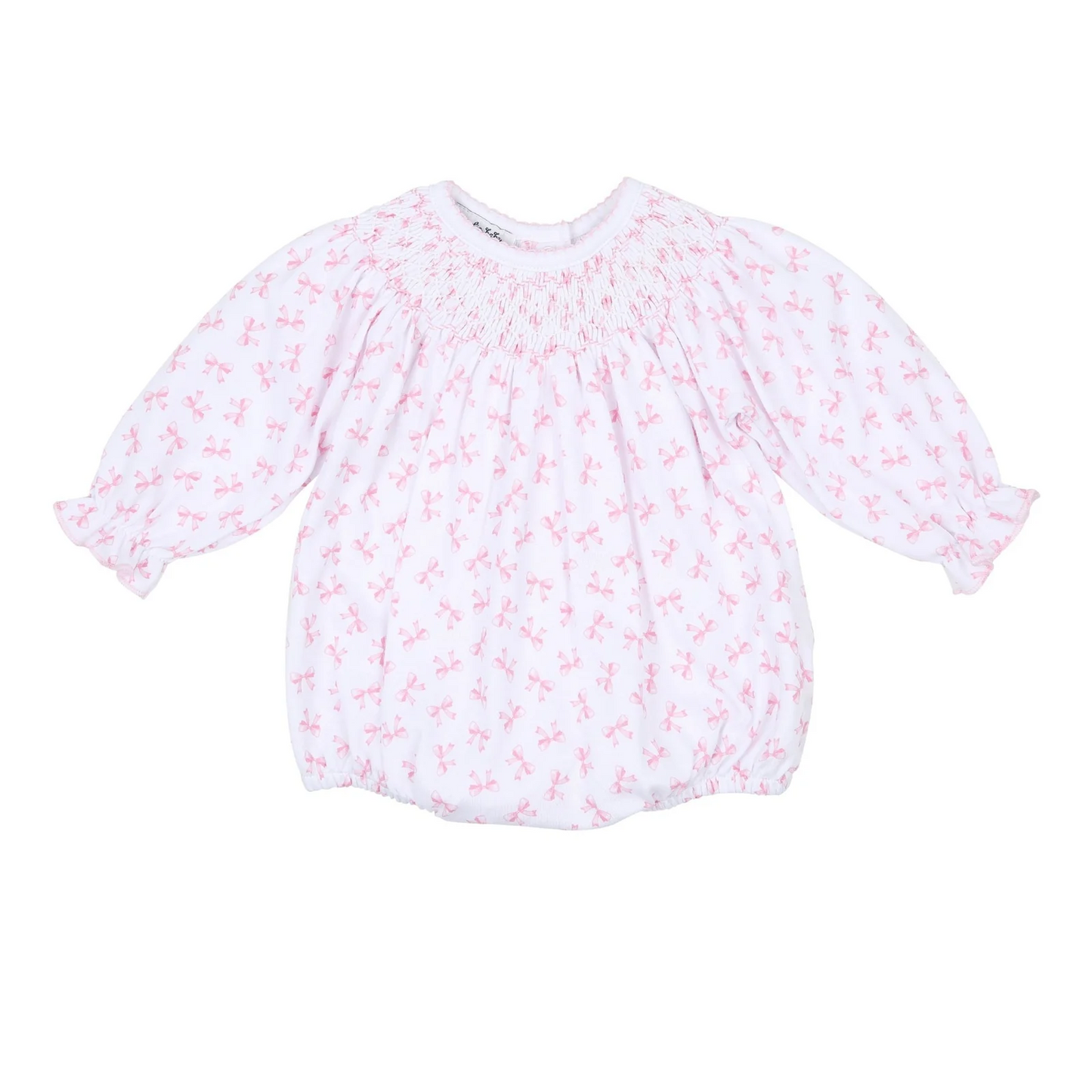 Baby Bows Smocked Bishop Bubble