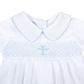 Boys Blessed Smocked Collared Short Sleeve Bubble