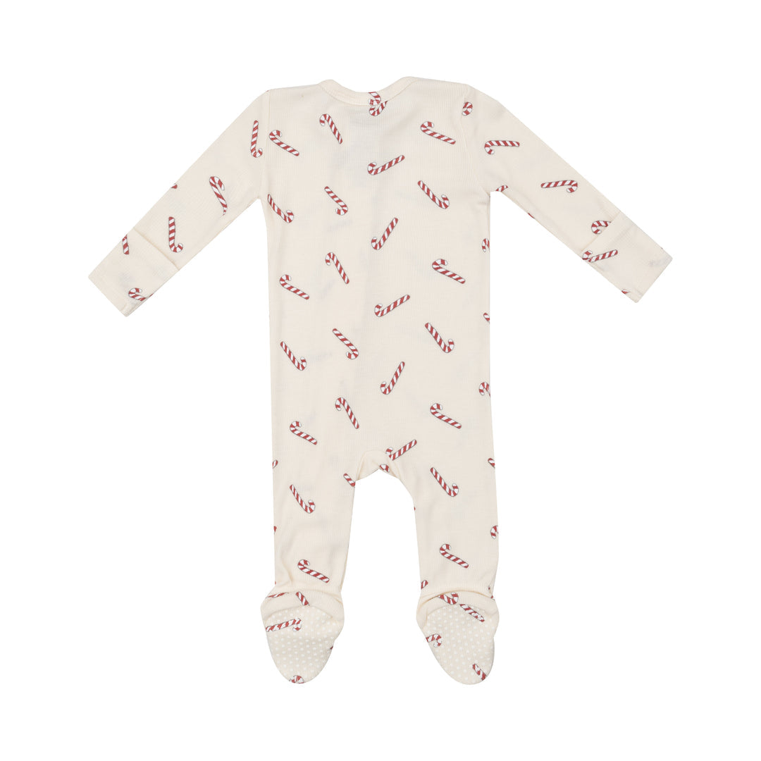 Candy Cane Two-Way Zipper Footie