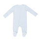 Light Blue Striped Two-Way Zipper Footie